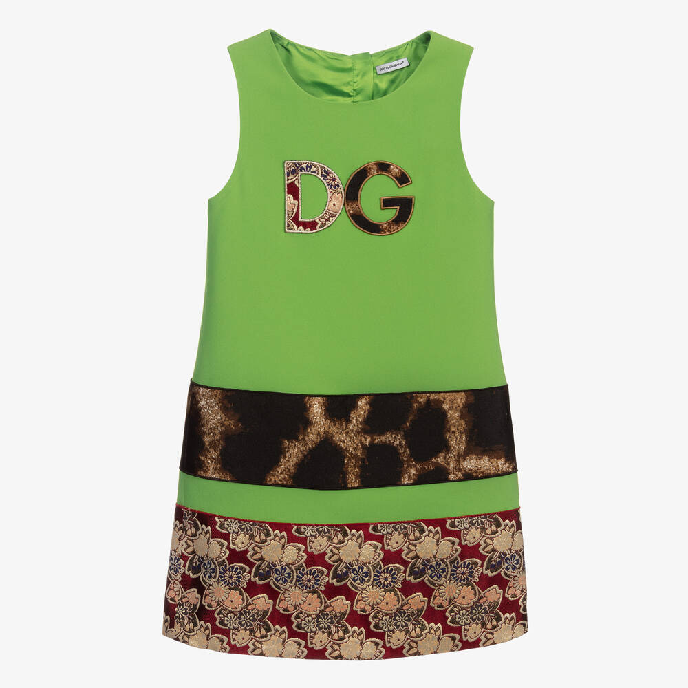 Dolce & Gabbana - Зеленое платье-шифт для подростков | Childrensalon
