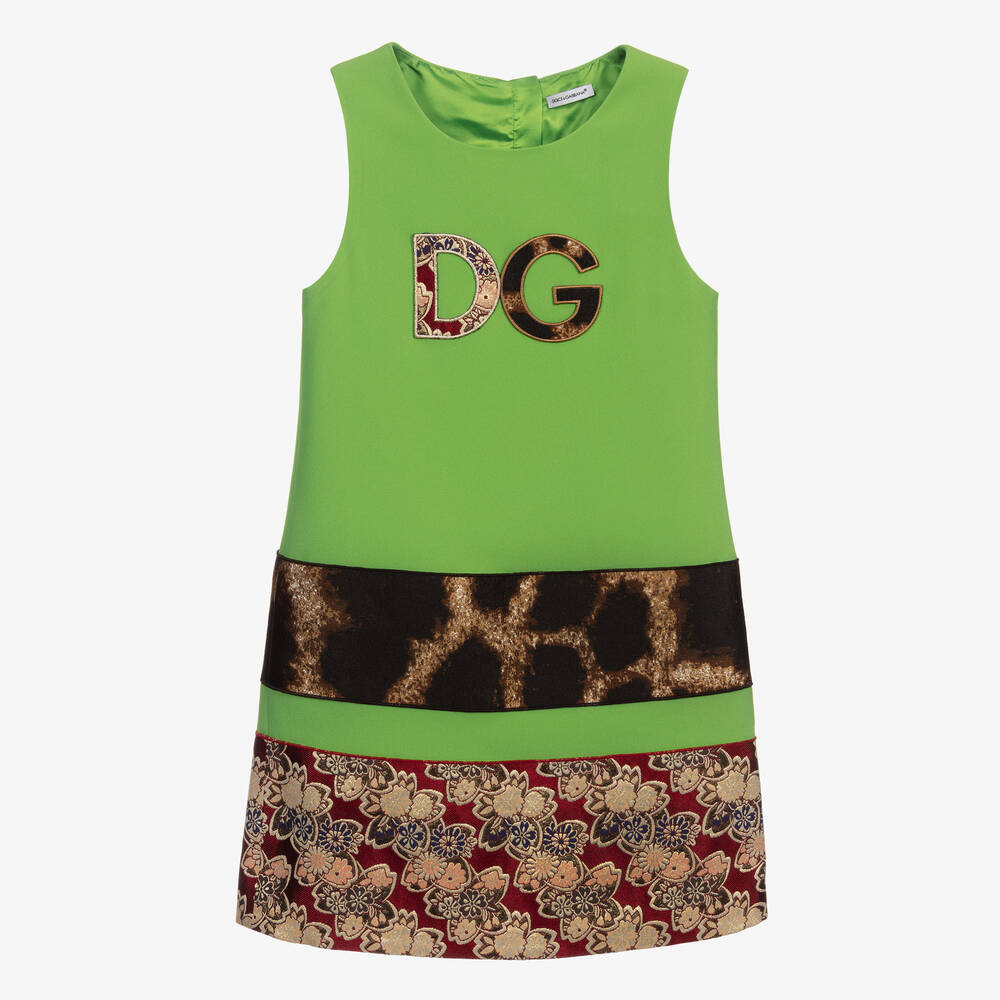 Dolce & Gabbana-Teen Green Logo Shift Dress | Childrensalon Outlet