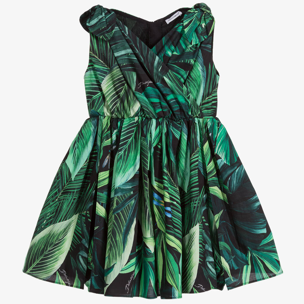 Dolce & Gabbana - Teen Green Palm Dress Set | Childrensalon