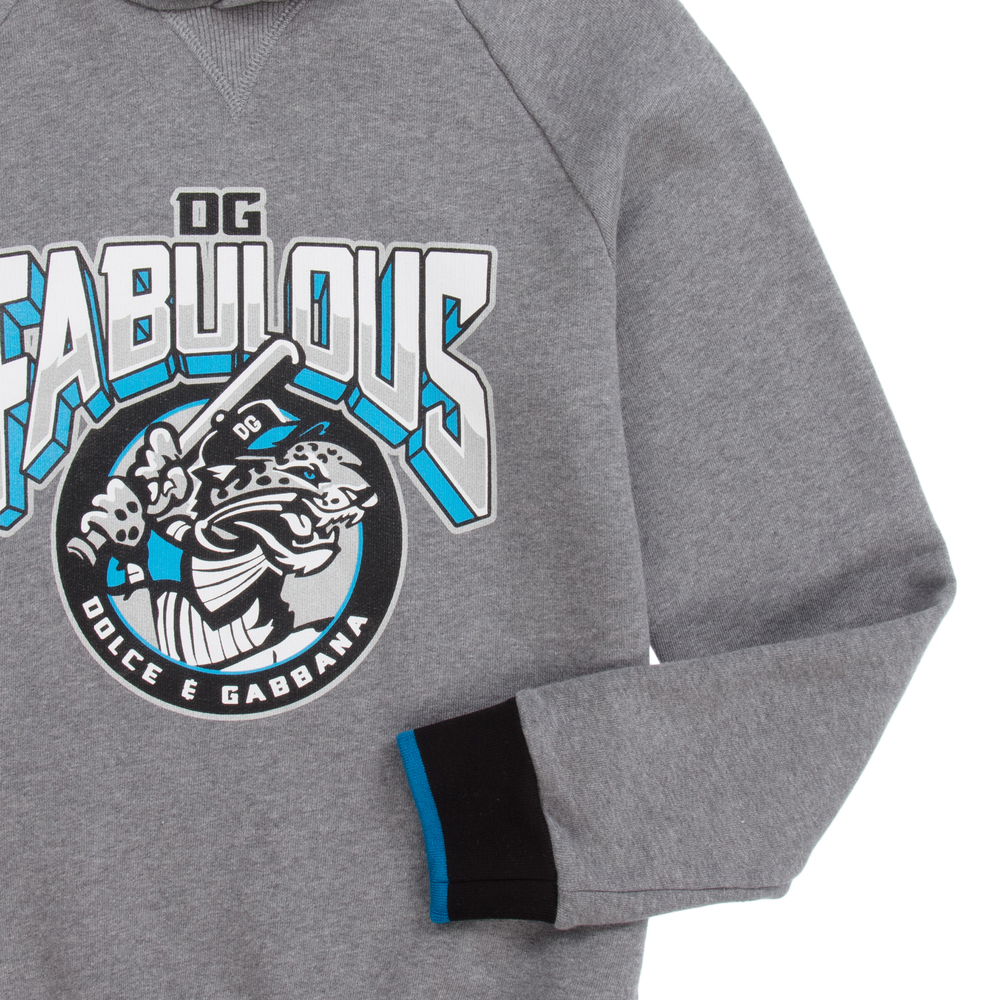 Dolce Gabbana Teen Grey Logo Hoodie