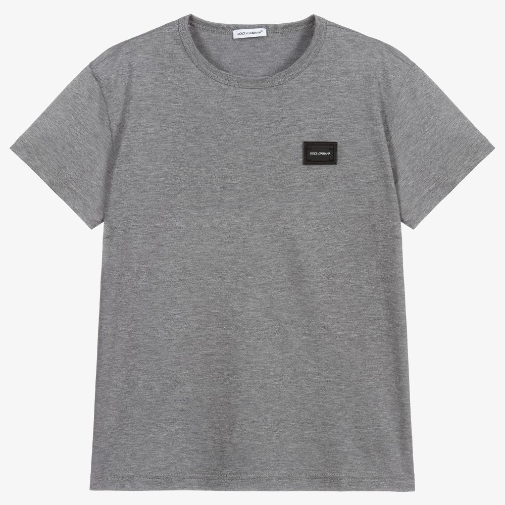 Dolce & Gabbana - Teen Grey Logo T-Shirt | Childrensalon