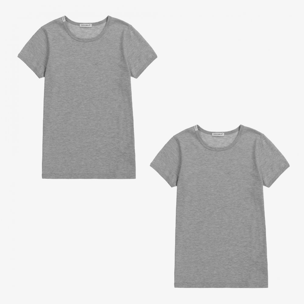 Dolce & Gabbana - T-shirts gris Ado (x 2) | Childrensalon