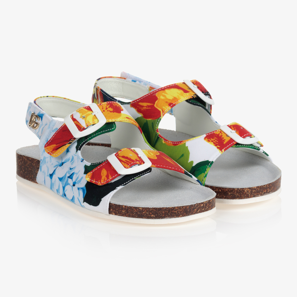 Dolce & Gabbana - Teen Hydrangea Print Sandals | Childrensalon