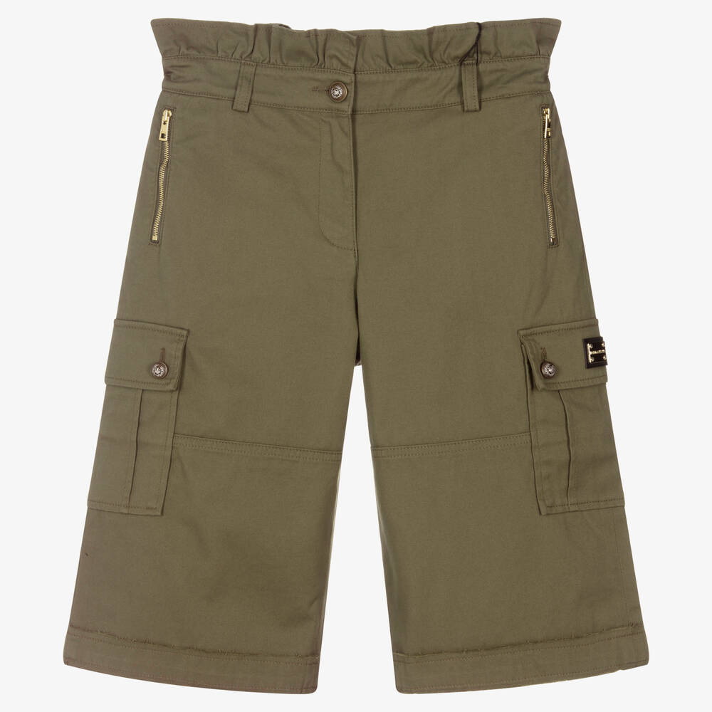 Dolce & Gabbana-Teen Khaki Green Cargo Shorts | Childrensalon Outlet