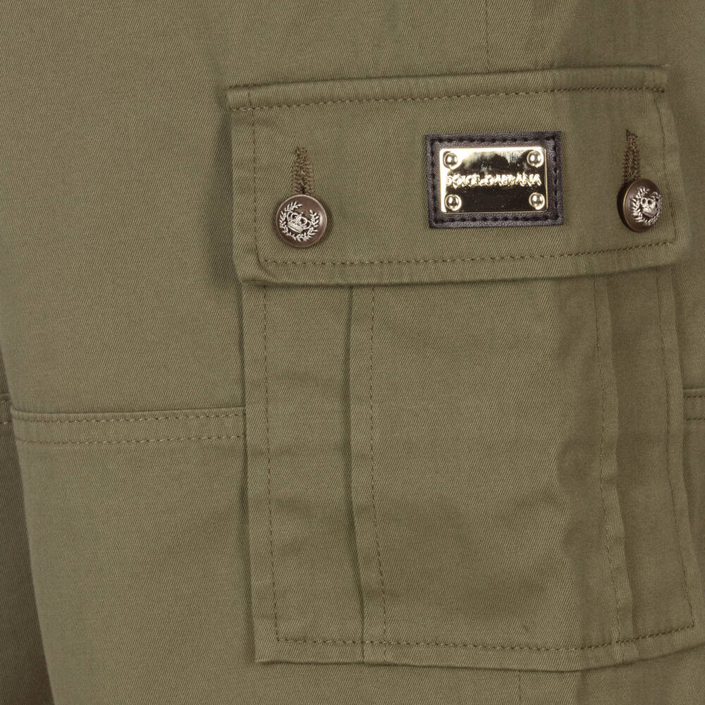 Dolce & Gabbana-Шорты карго цвета хаки для подростков | Childrensalon Outlet