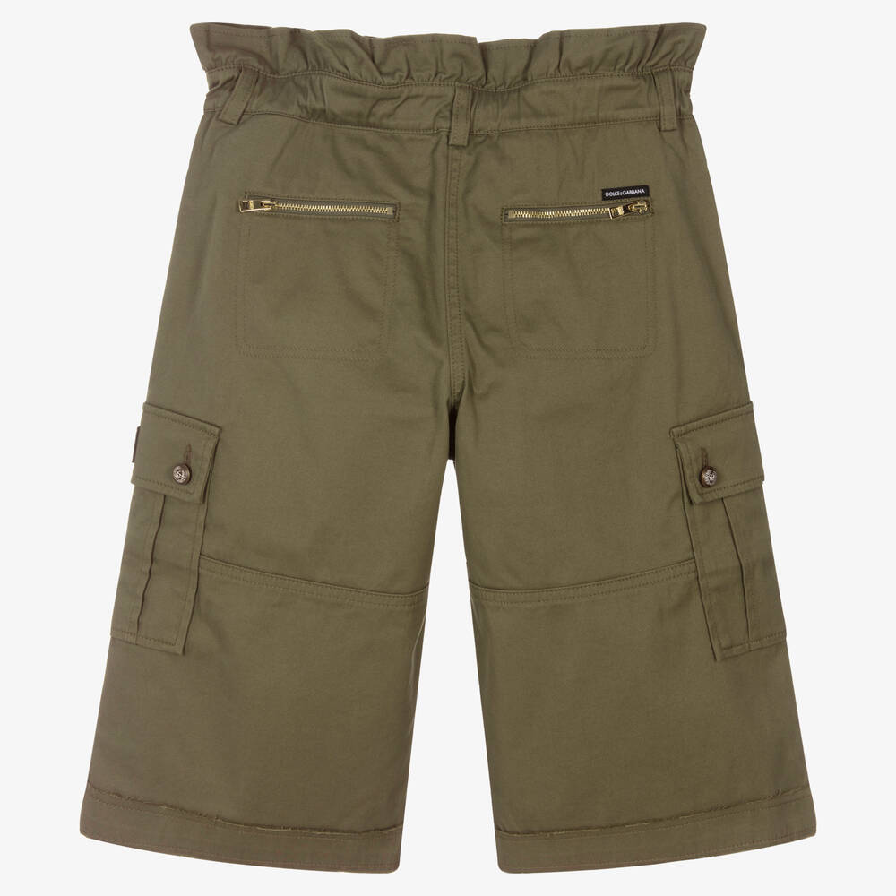 Dolce & Gabbana-Шорты карго цвета хаки для подростков | Childrensalon Outlet