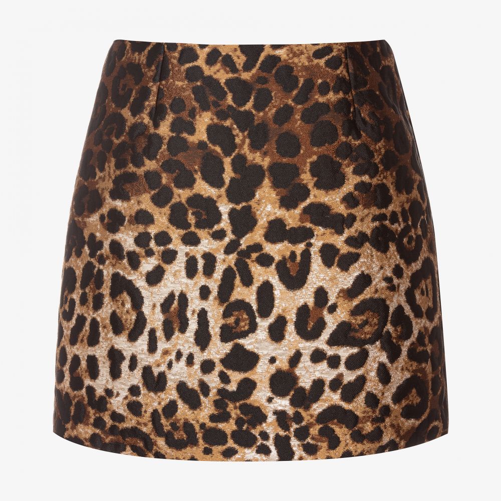 Dolce & Gabbana - Жаккардовая юбка с леопардовым принтом для подростков | Childrensalon