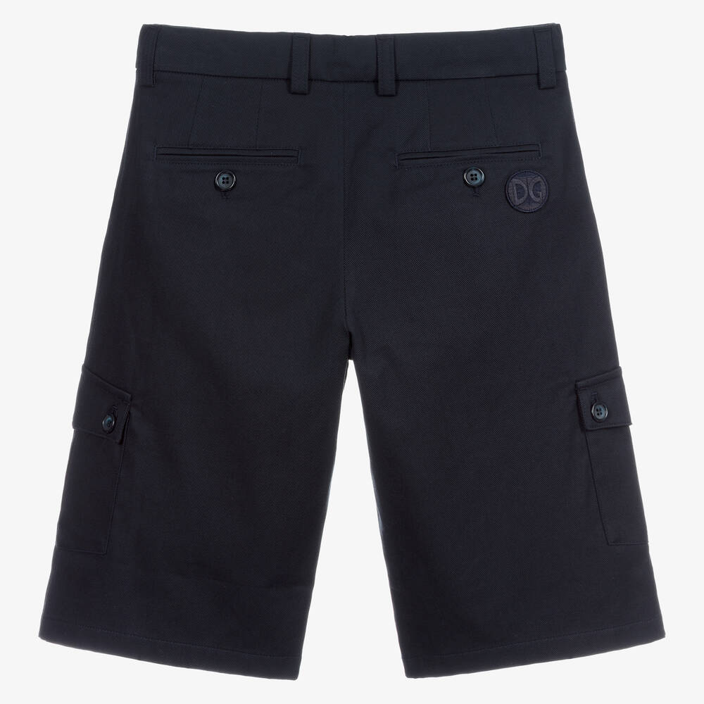 Dolce & Gabbana-Teen Navy Blue Cargo Shorts | Childrensalon Outlet