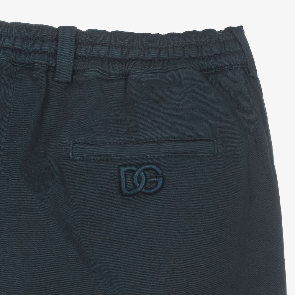 Dolce & Gabbana-Teen Navy Blue Cotton Shorts | Childrensalon Outlet