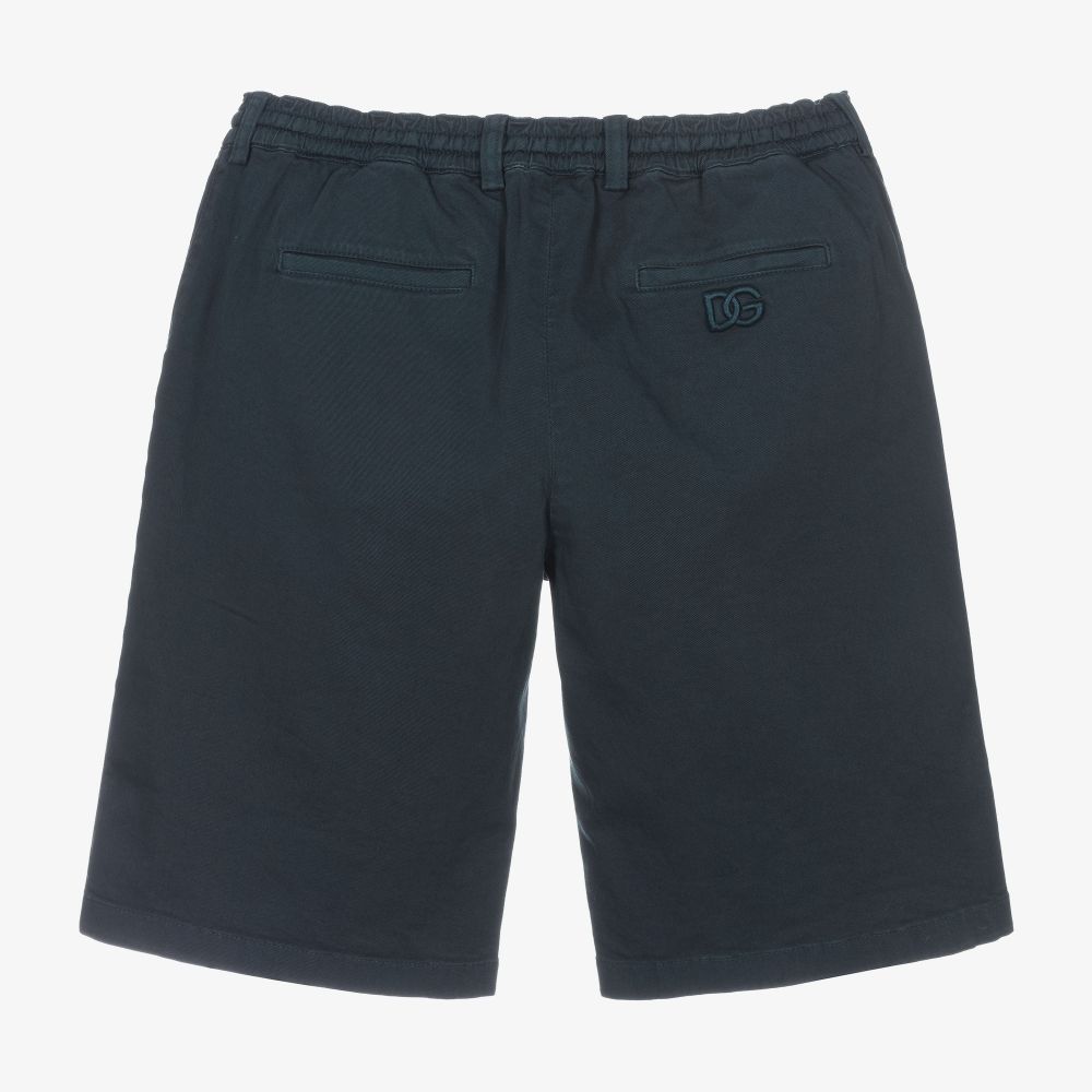Dolce & Gabbana-Teen Navy Blue Cotton Shorts | Childrensalon Outlet