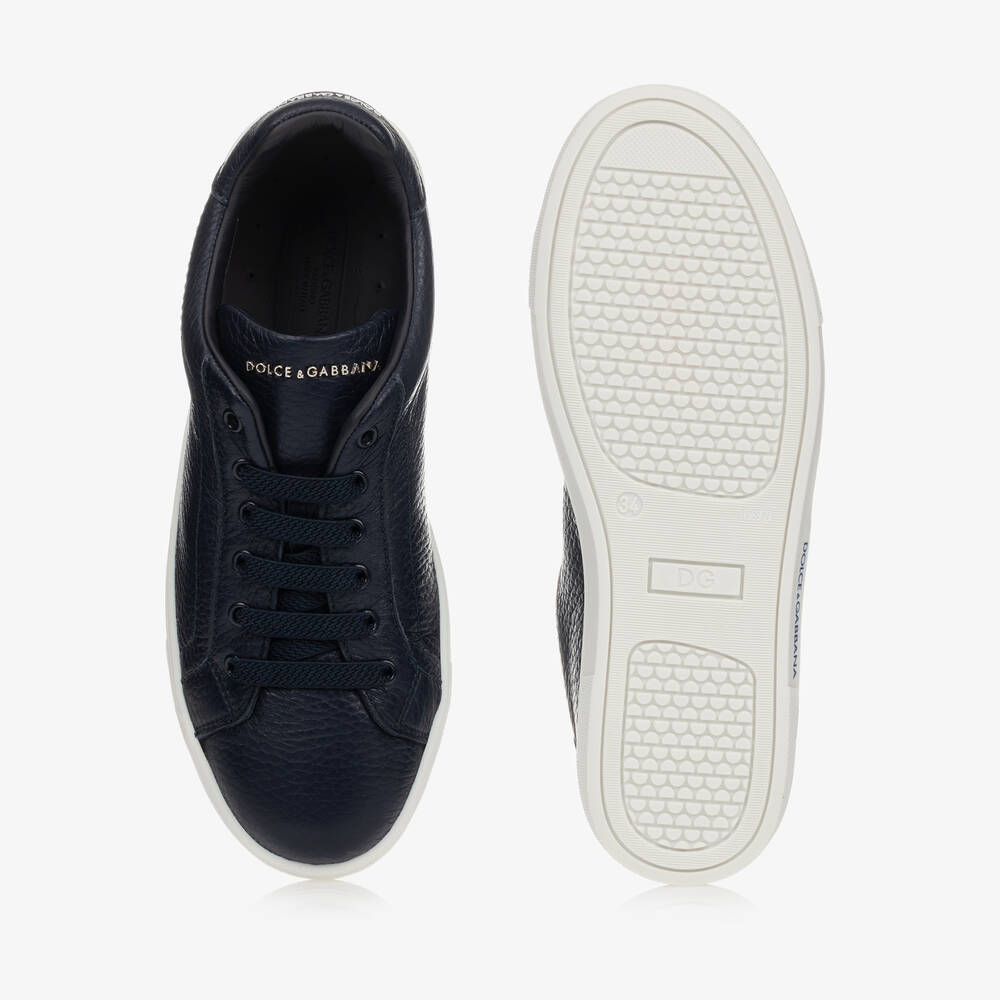 Dolce & Gabbana-Teen Navy Blue Logo Trainers | Childrensalon Outlet