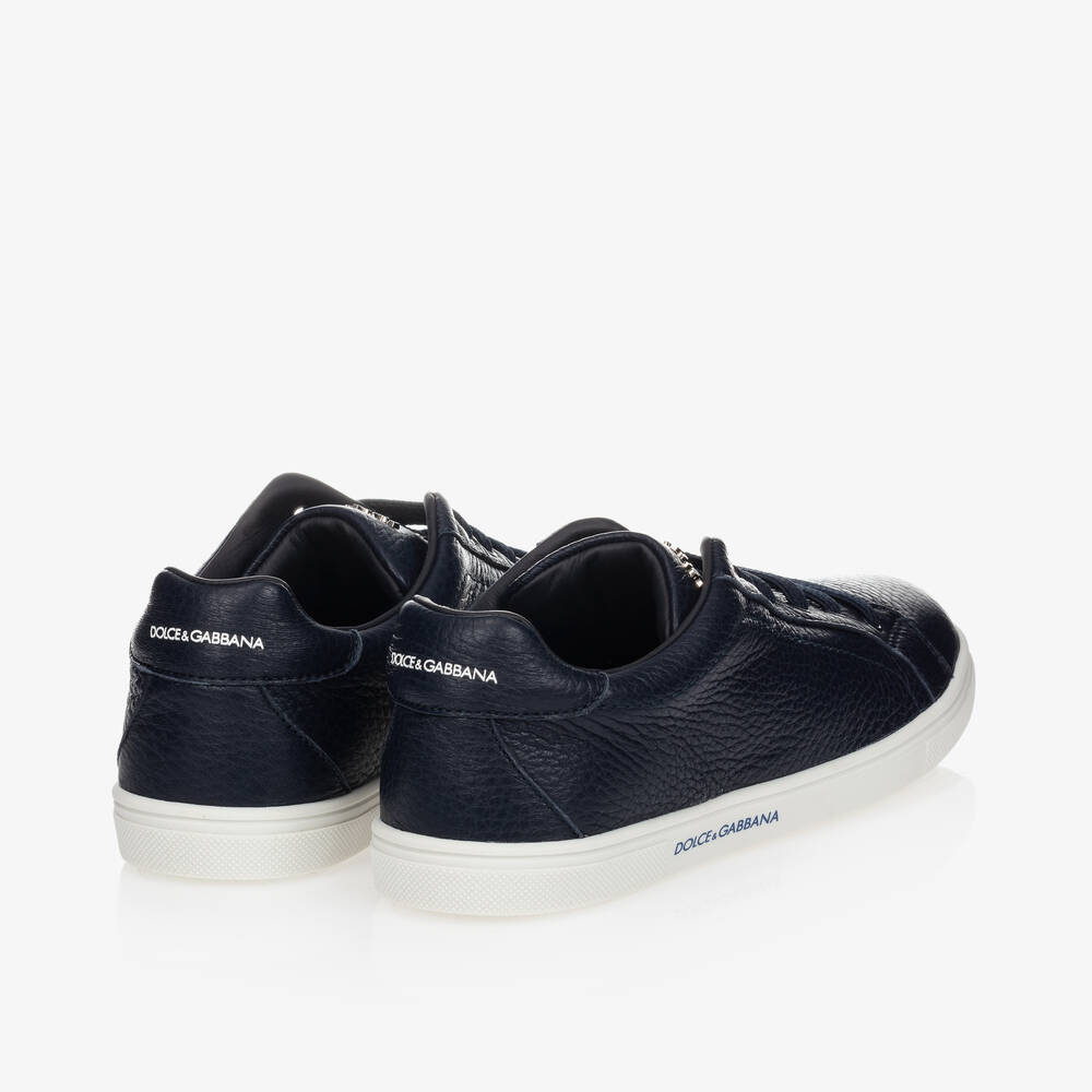 Dolce Gabbana Teen Navy Blue Logo Trainers Childrensalon Outlet
