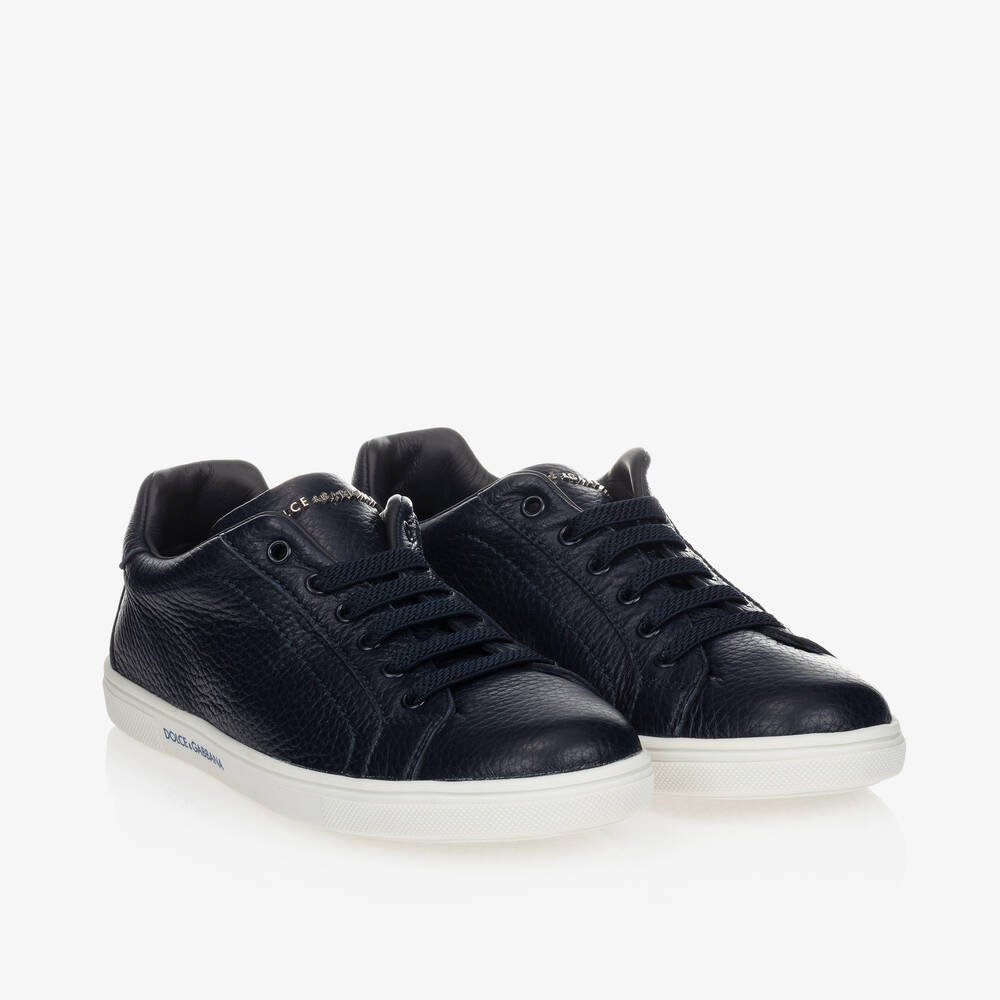 Dolce & Gabbana - Teen Navy Blue Logo Trainers | Childrensalon