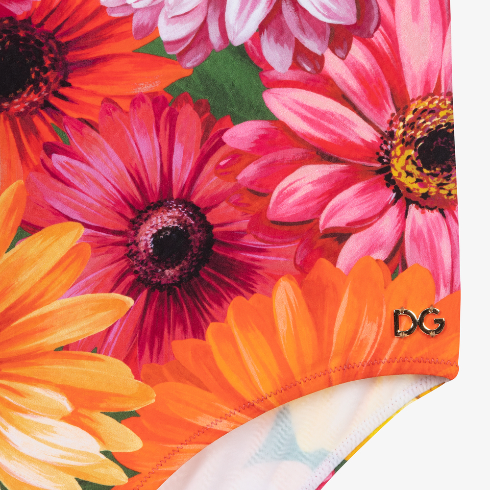 Dolce & Gabbana-Teen Orange Gerbera Swimsuit | Childrensalon Outlet