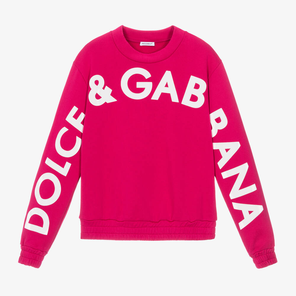 Teen Pink Cotton Jersey Sweatshirt