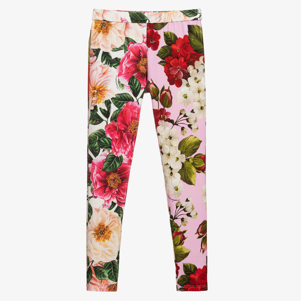 Dolce & Gabbana - Rosa Teen Leggings mit Blumen | Childrensalon