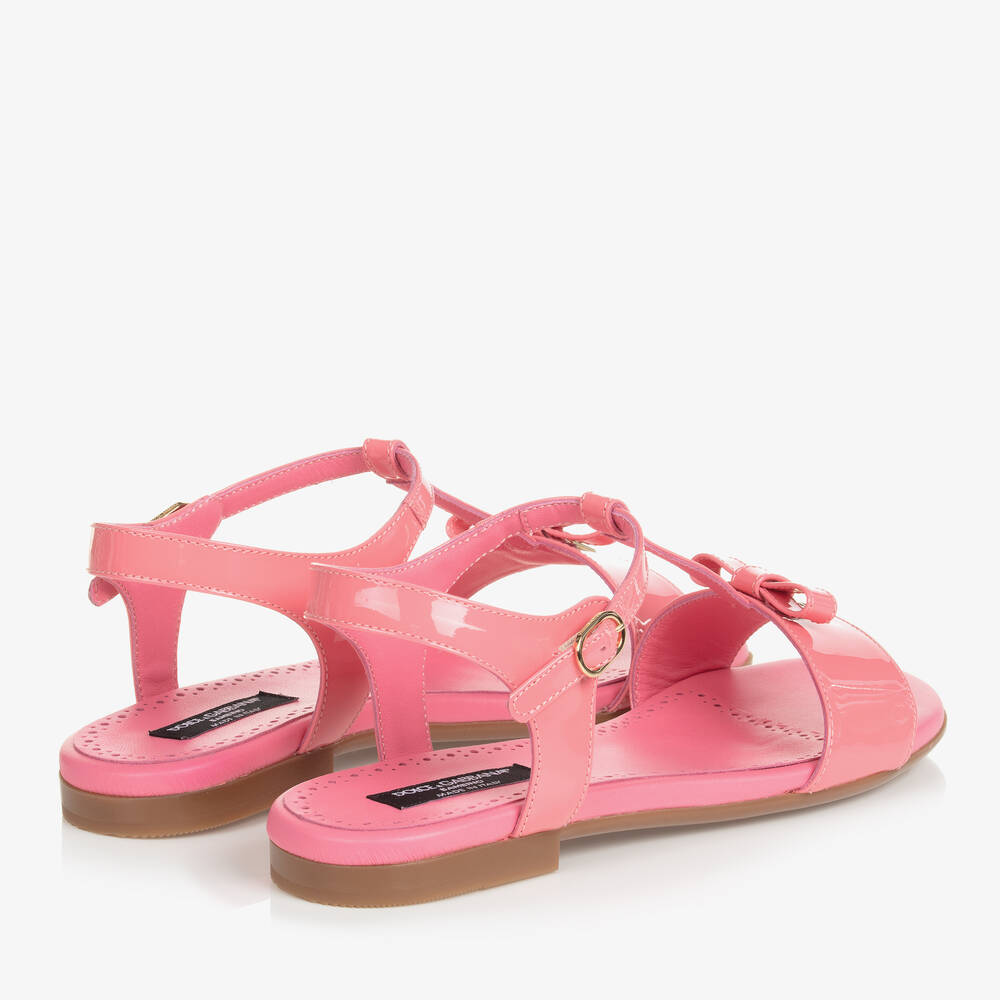 Dolce & Gabbana-Teen Pink Patent Bar Sandals | Childrensalon Outlet