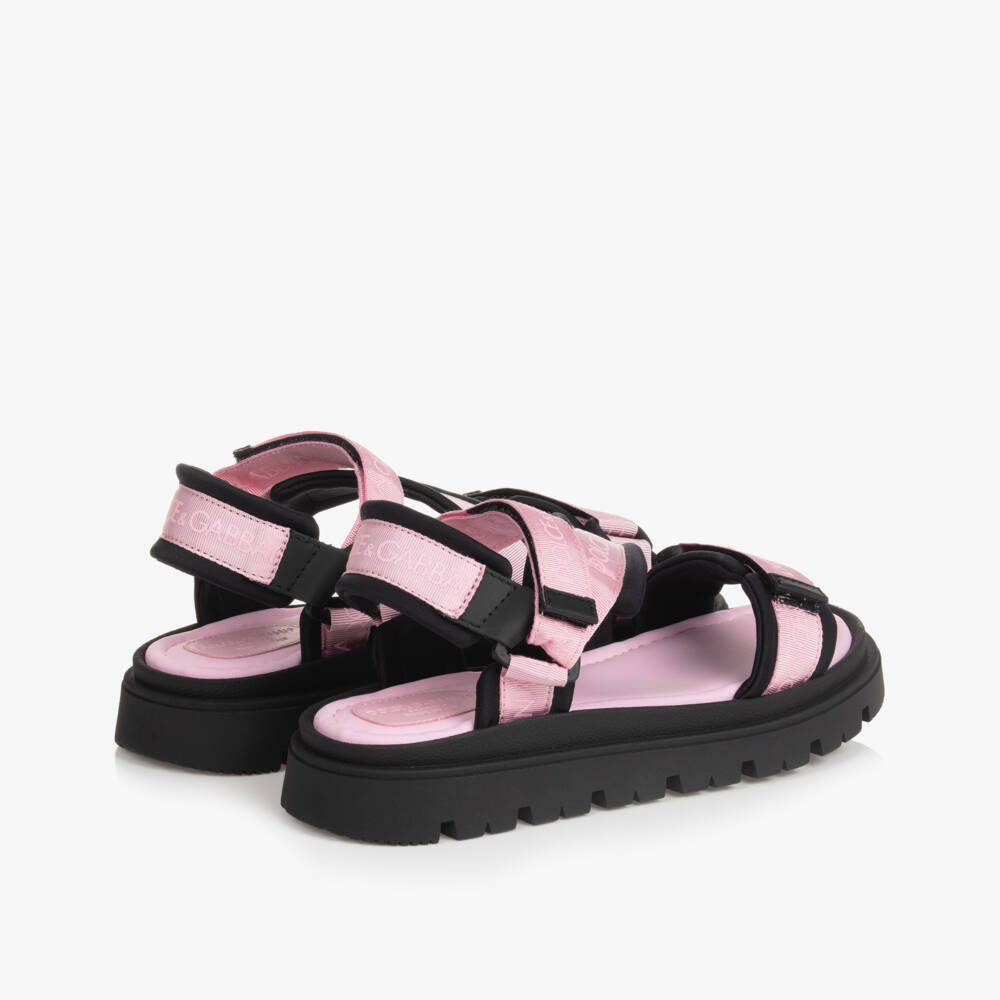 Dolce & Gabbana-Teen Pink Viscose & Cotton Sandals | Childrensalon Outlet