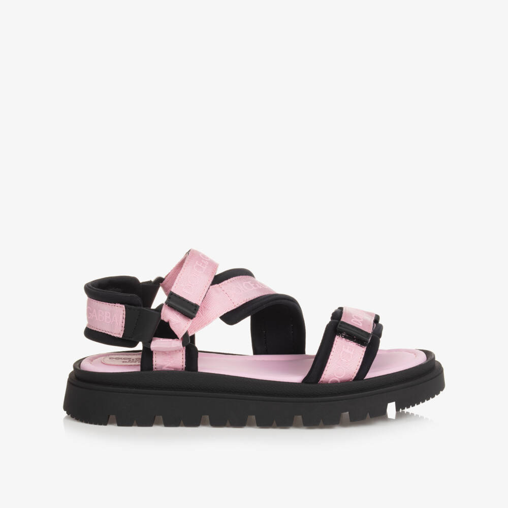 Dolce & Gabbana-Teen Pink Viscose & Cotton Sandals | Childrensalon Outlet