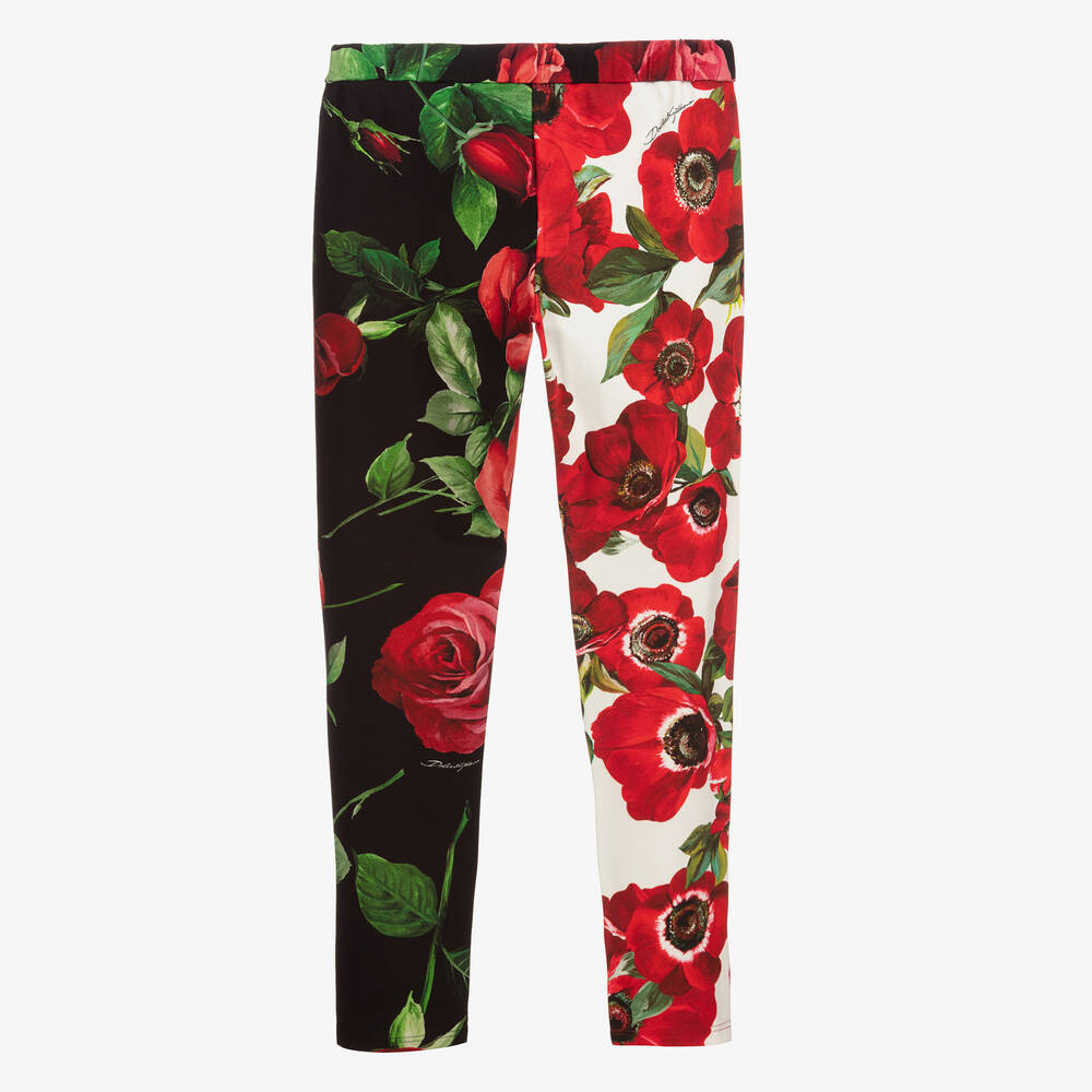 Dolce & Gabbana-Красно-черные легинсы для подростков | Childrensalon Outlet