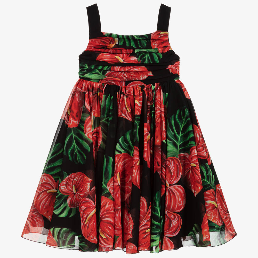 Dolce & Gabbana - Teen Red & Black Silk Dress | Childrensalon