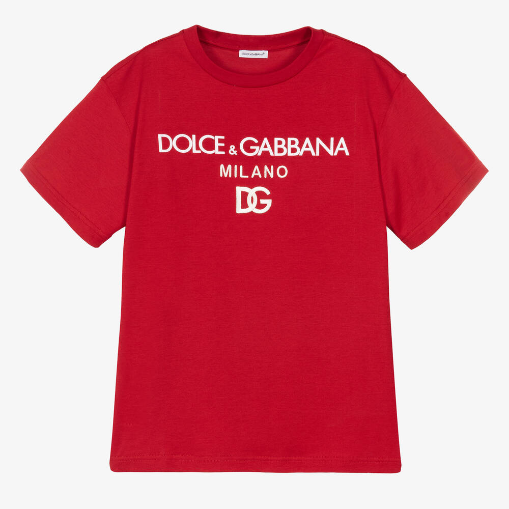 Dolce & Gabbana - T-shirt rouge en coton ado | Childrensalon