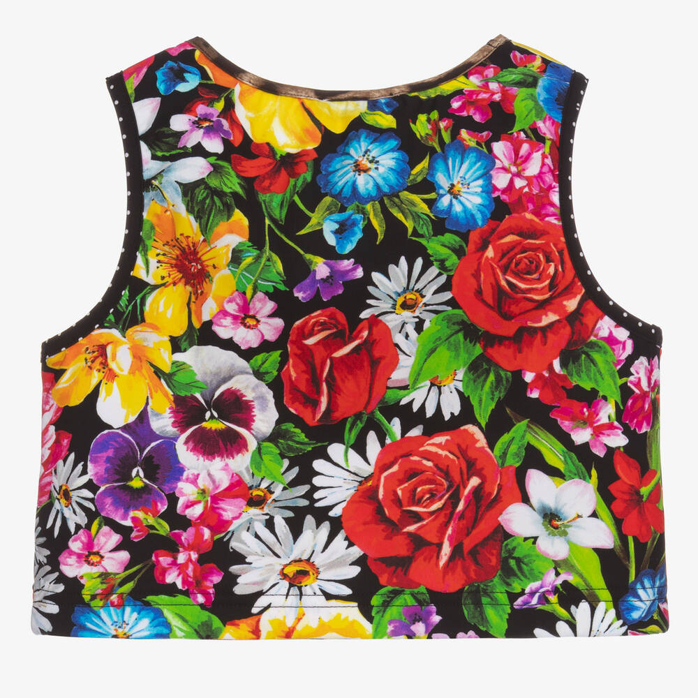 Dolce & Gabbana-Teen Red Floral Swim Top | Childrensalon Outlet
