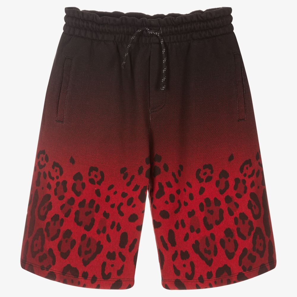Dolce & Gabbana - Teen Red Leopard Jersey Shorts | Childrensalon