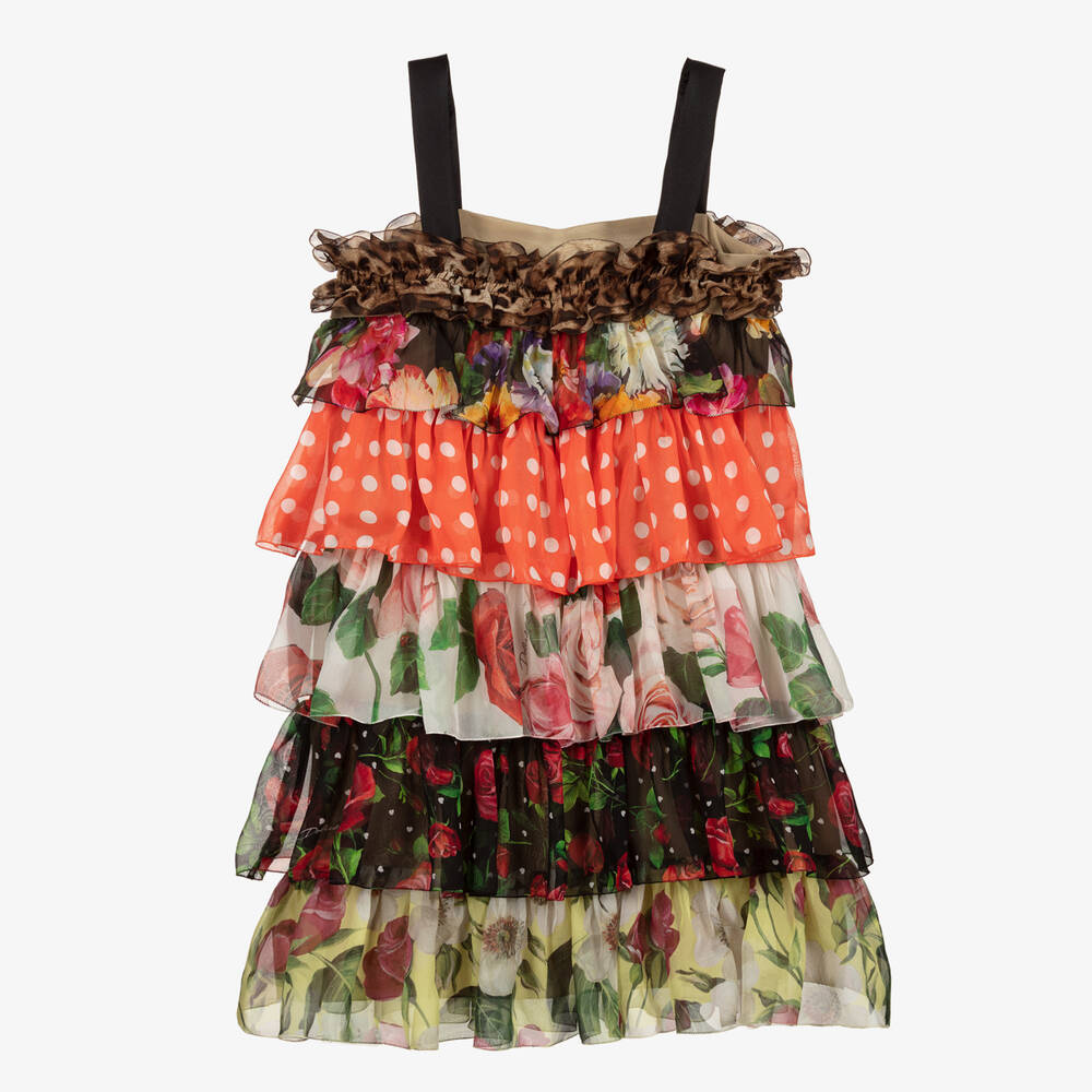 Dolce & Gabbana-Teen Red Silk Ruffle Dress | Childrensalon Outlet