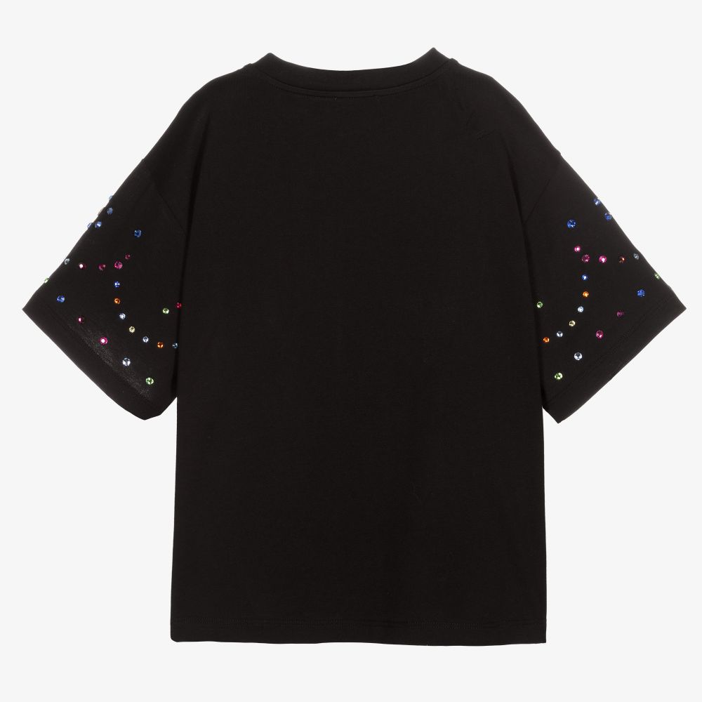 Tシャツ・カットソー Dolce & Gabbana Rhinestone logo T-shirt Dolce & Gabbana Men's Milano Logo Embroidered T-shirt Black