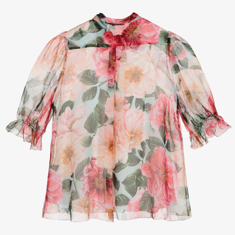Dolce & Gabbana-Teen Silk Chiffon Blouse | Childrensalon Outlet