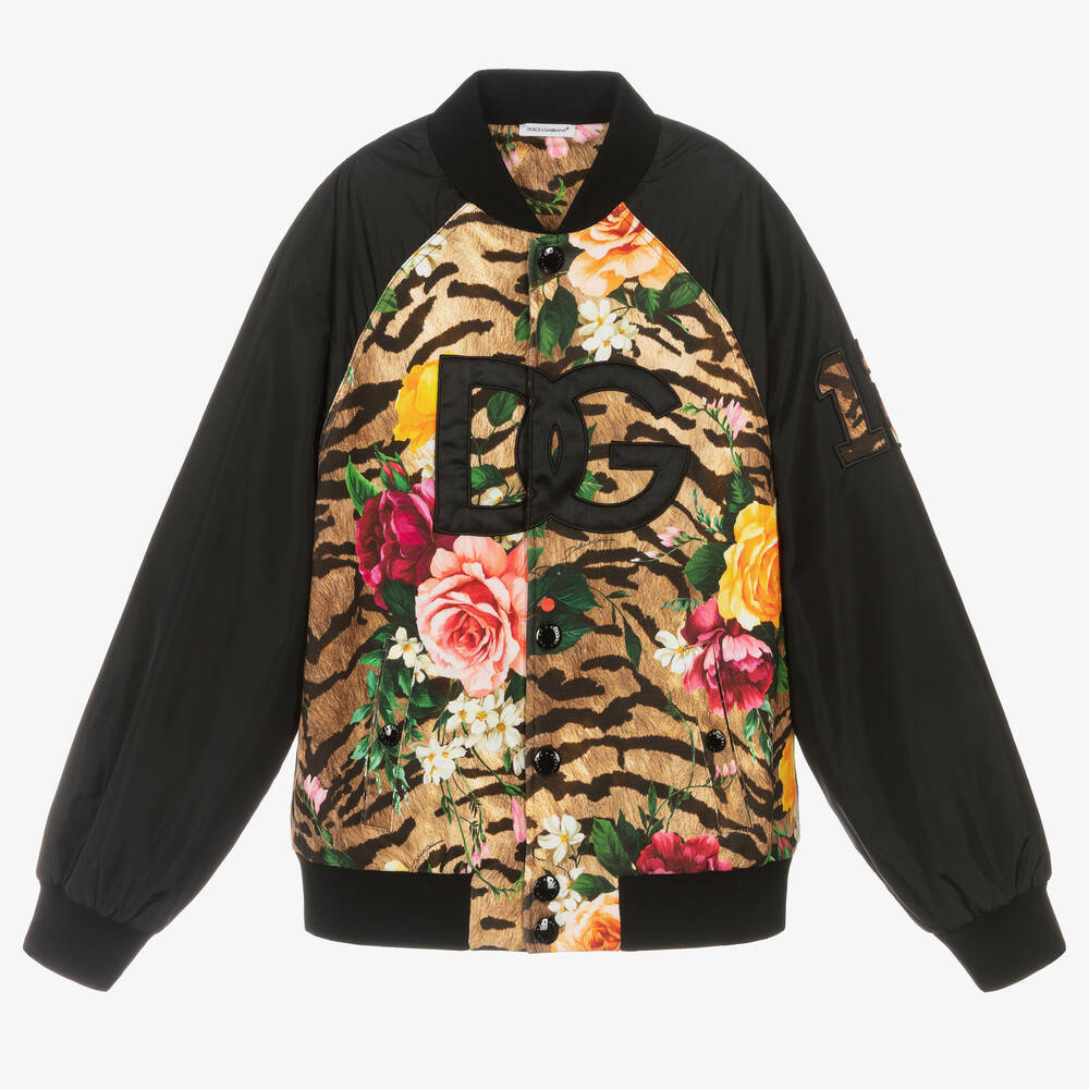 Dolce & Gabbana - Teen Tiger & Rose Bomber Jacket | Childrensalon