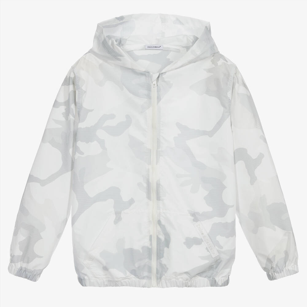 Dolce & Gabbana - Veste camouflage blanche Ado | Childrensalon