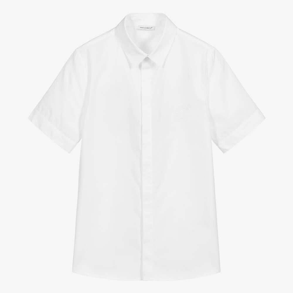 Dolce & Gabbana - Teen White Cotton Logo Shirt | Childrensalon