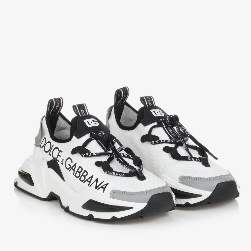 Dolce & Gabbana-Teen White Daymaster Sock Trainers | Childrensalon Outlet