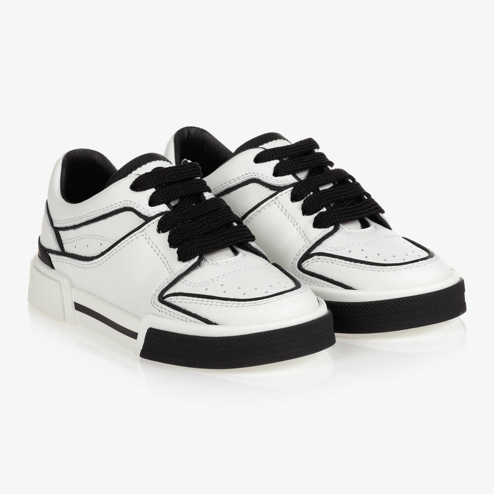 Dolce & Gabbana - Teen White Leather Trainers | Childrensalon