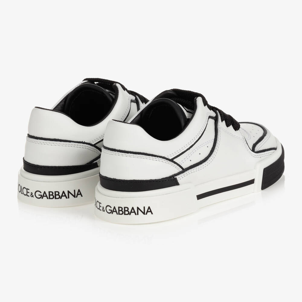 Dolce & Gabbana-ترينرز تينز ولادي جلد لون أبيض | Childrensalon Outlet