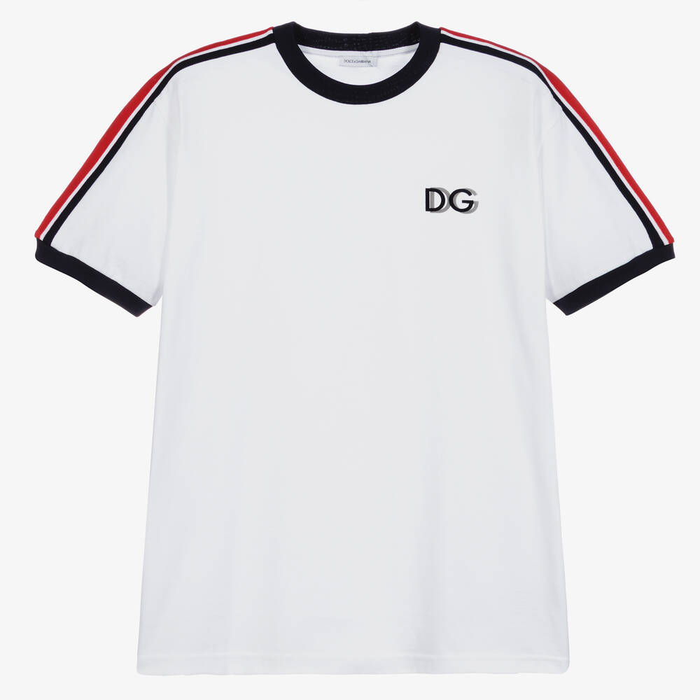 Dolce & Gabbana - T-shirt blanc à logo Ado | Childrensalon