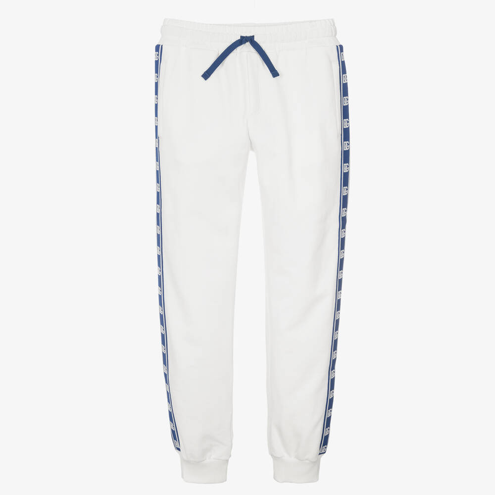 Dolce & Gabbana - Teen White Logo Tape Joggers | Childrensalon