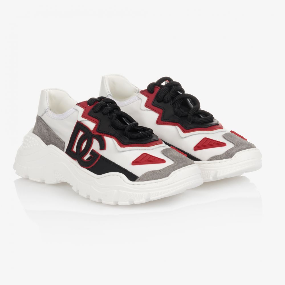 Dolce & Gabbana - Teen Sneakers in Weiß und Rot | Childrensalon