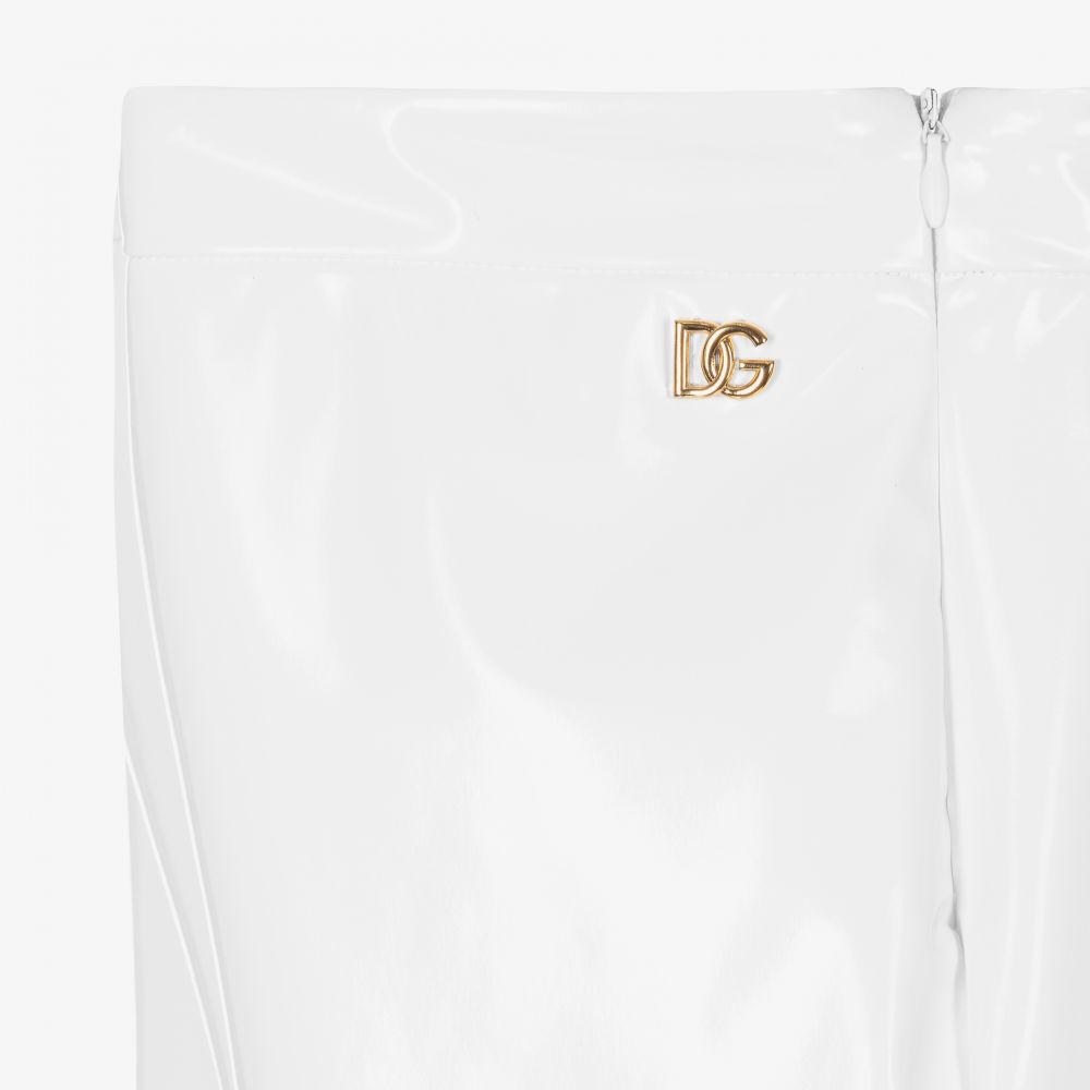 Dolce & Gabbana-Teen White Vinyl Leggings  | Childrensalon Outlet