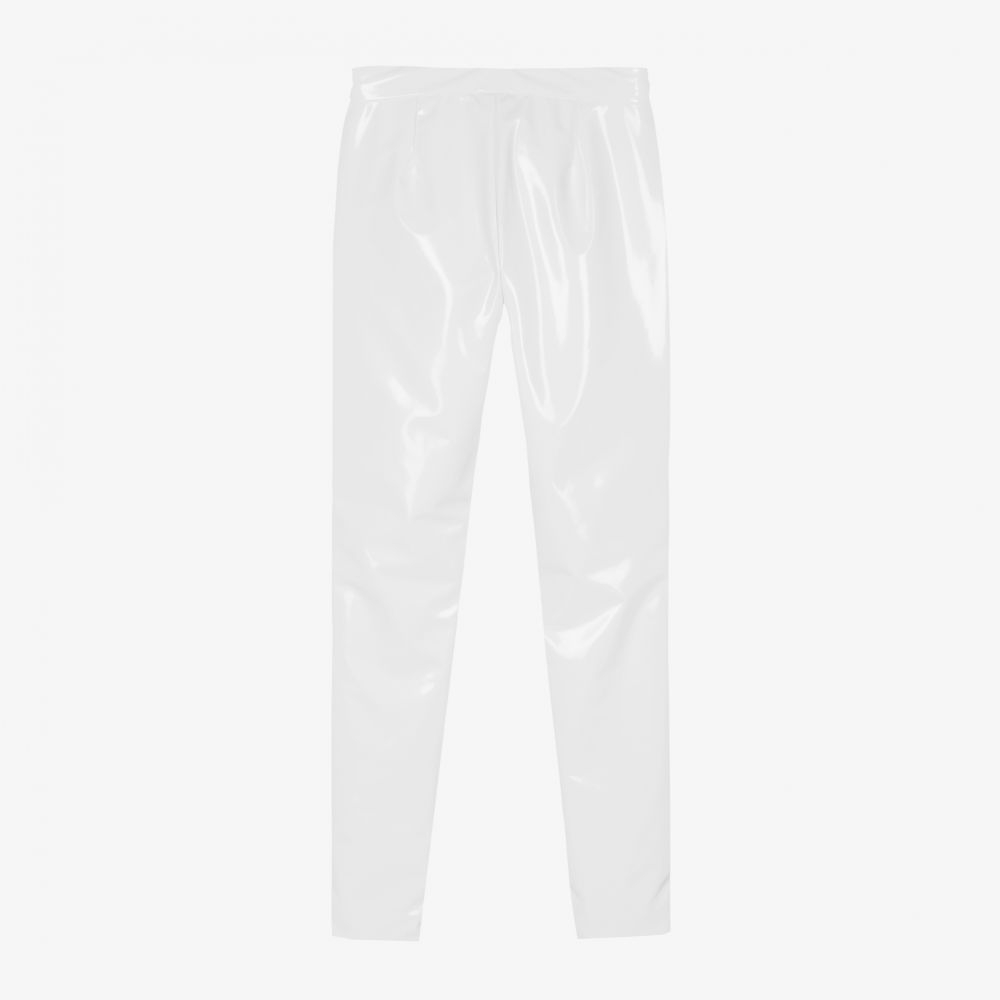 Dolce & Gabbana-Teen White Vinyl Leggings  | Childrensalon Outlet
