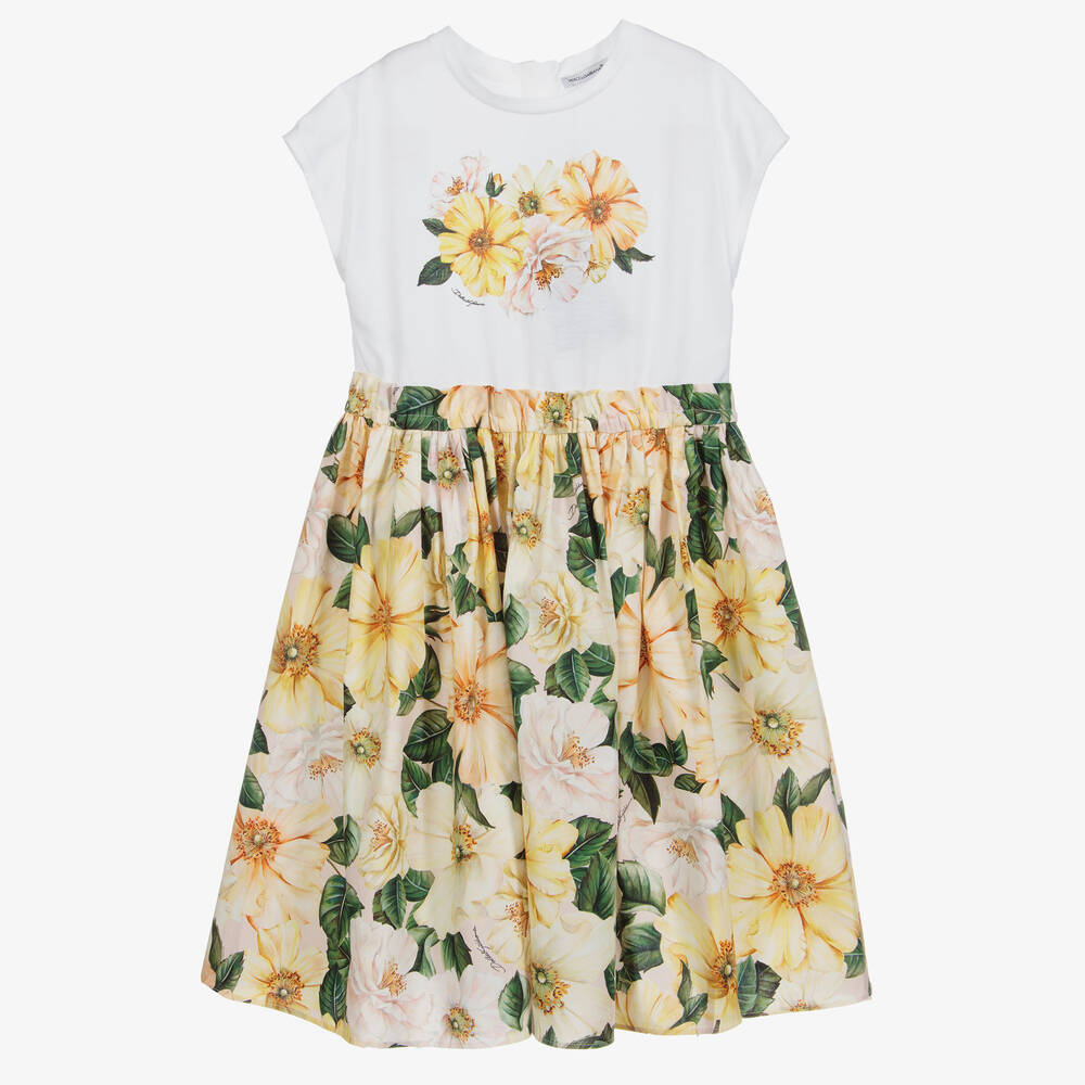 Dolce & Gabbana - Teen Yellow Camellia Dress | Childrensalon