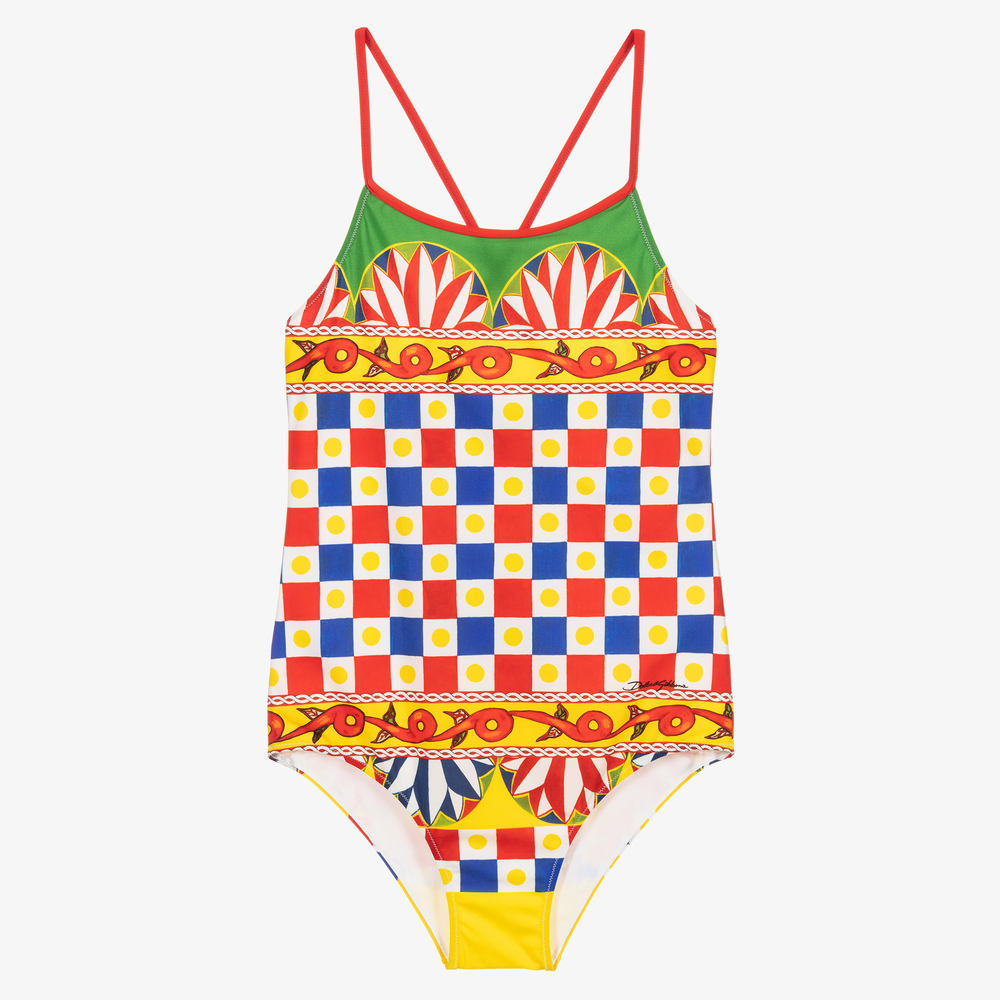 Dolce & Gabbana - Teen Yellow Carreto Swimsuit | Childrensalon