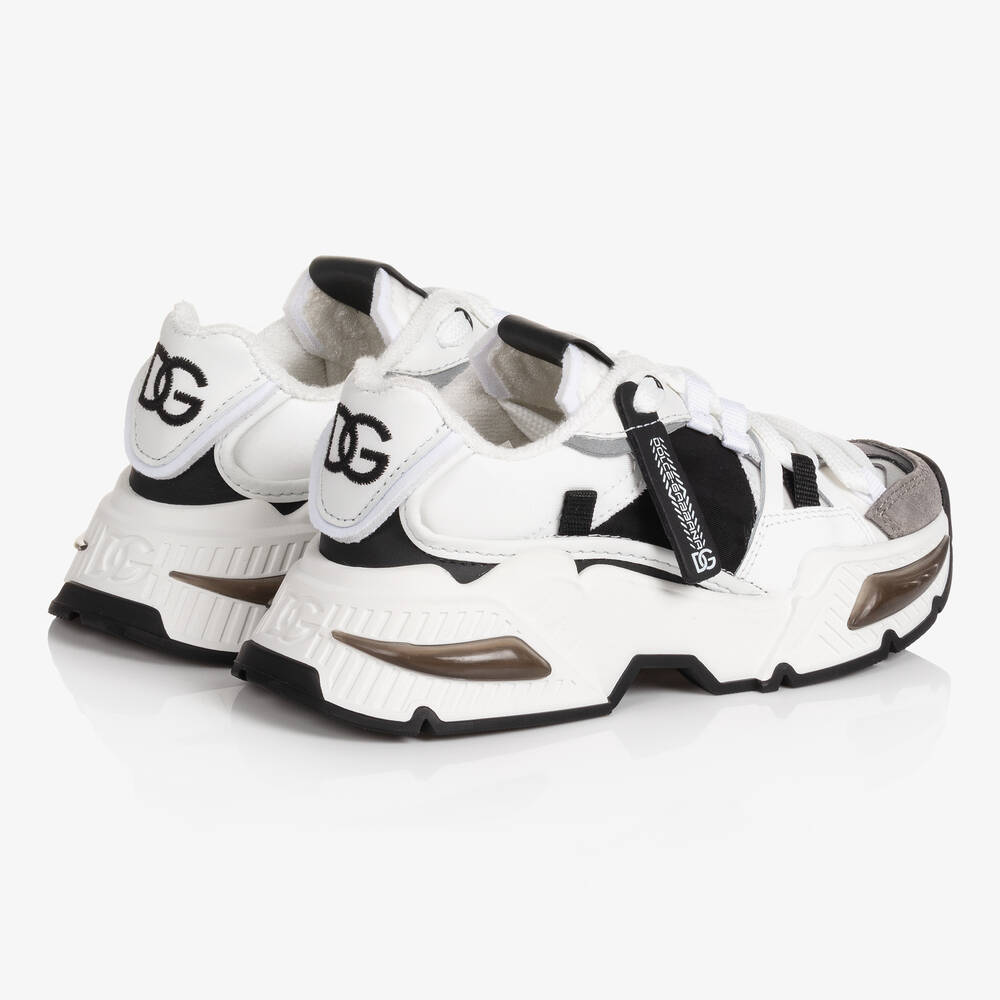 Dolce & Gabbana-White & Black Airmaster Trainers | Childrensalon Outlet