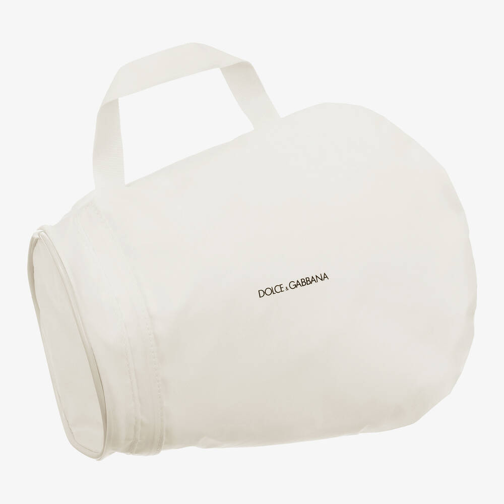 Dolce & Gabbana-White & Black Leather Slip-On Trainers | Childrensalon Outlet