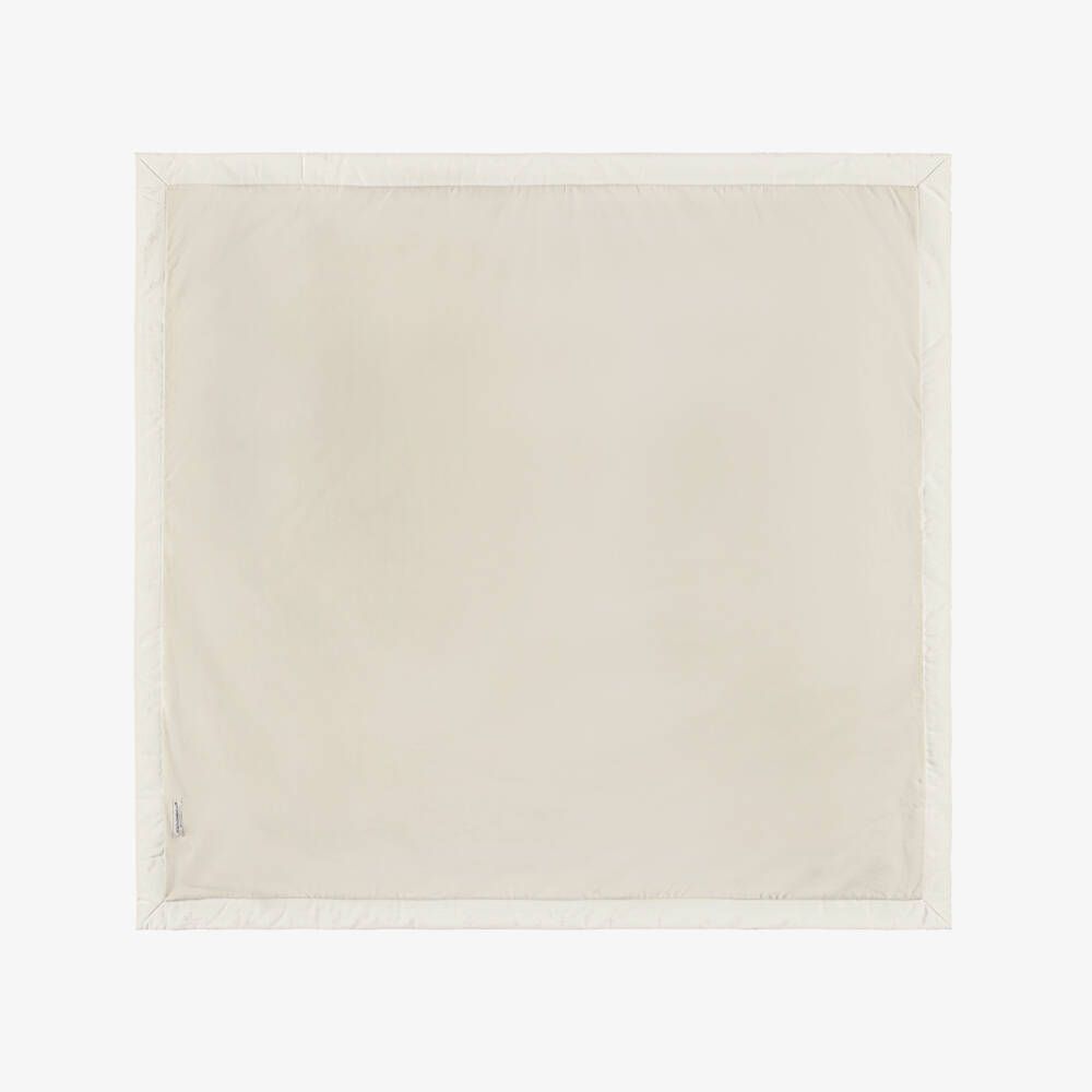Dolce & Gabbana-White Cotton & Jacquard Embroidered Baby Blanket (75cm) | Childrensalon Outlet