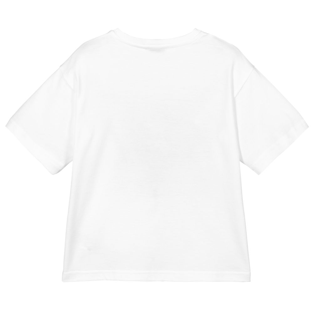 Dolce & Gabbana - White Cotton Logo T-Shirt | Childrensalon Outlet