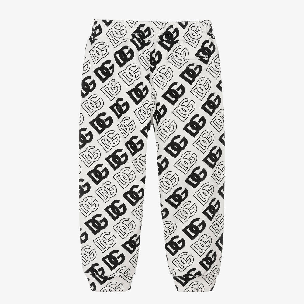 Dolce & Gabbana - White DG Logo Joggers | Childrensalon Outlet