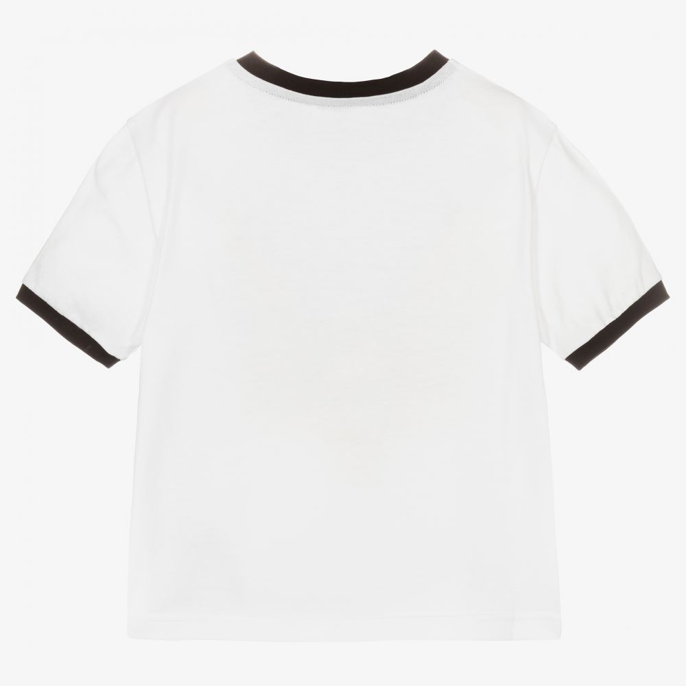 Dolce & Gabbana - White Diamanté Logo T-Shirt